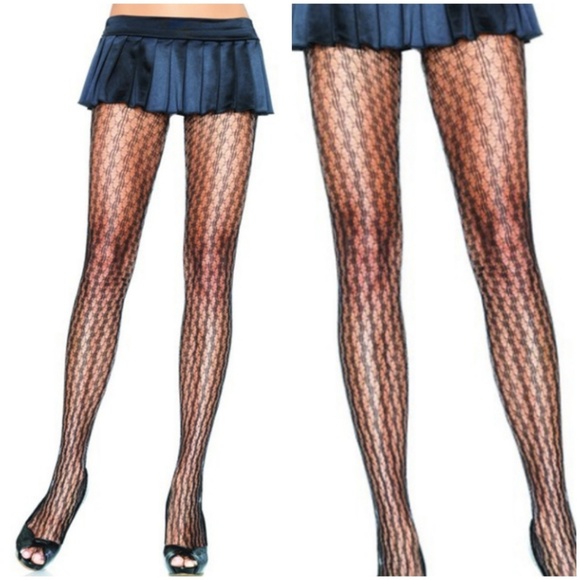 Whimsigoth 90s Y2K Star Net Stockings Black - Picture 2 of 3